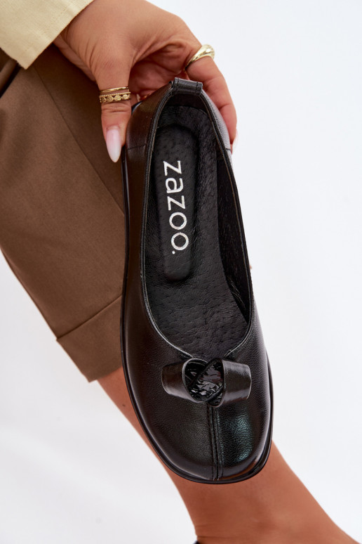 Haut Schuhe Feminin Zazoo 379 schZuarze Farbe