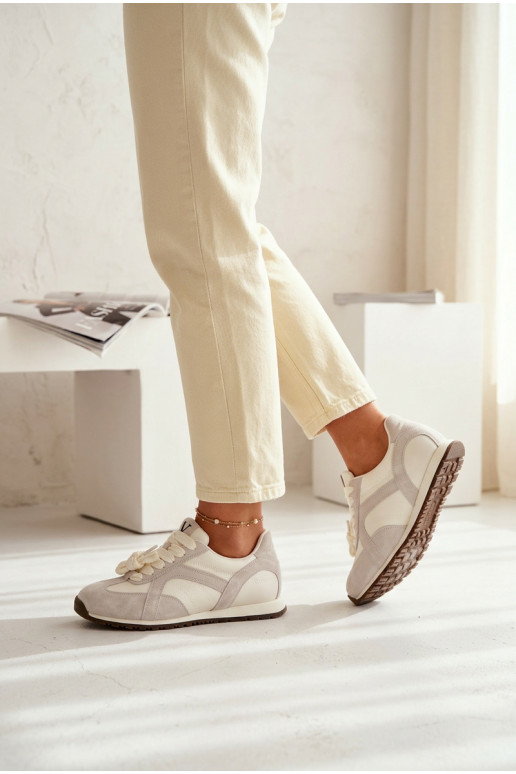 aus INildleder Sneakers Stilvollllschuhe Feminin Vinceza 86427 graue Farbe