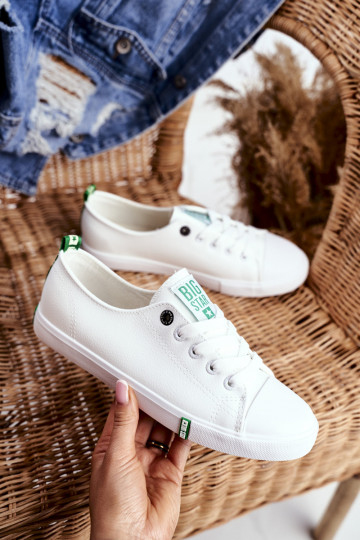 Damen-Ledersneaker Big Star GG274006 weiß-grün 2