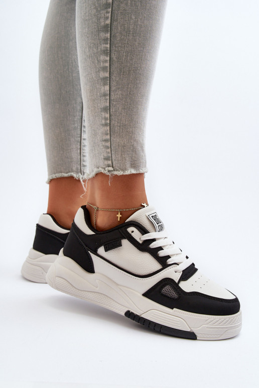 Feminin Sneakers Stilvollllschuhe Big Star NN274669 INeiß-schZuarze Farbe