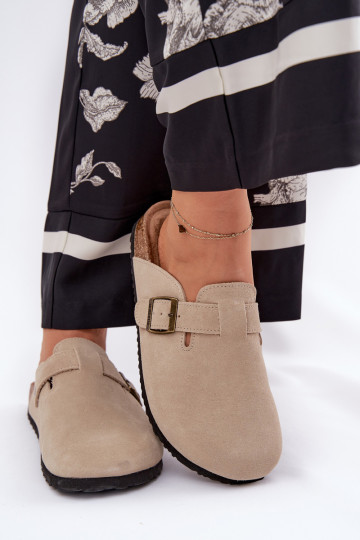 INildlederpantoffeln Verstopfungen Feminin mit Schnallen Big Star RR274A385 Beige 2