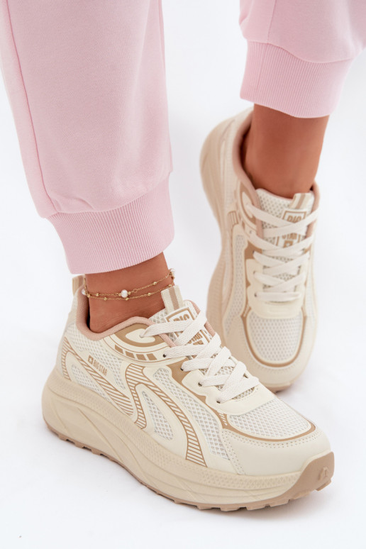 Turnschuhe Sneakers Stilvollllschuhe Feminin Big Star TT274326 HI-POLY SYSTEM Beige