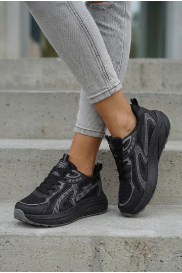 Turnschuhe Sneakers Stilvollllschuhe Feminin Big Star TT274327 HI-POLY SYSTEM schZuarze Farbe 2