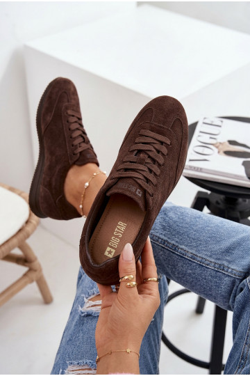 Ziegenleder-Sneaker Big Star TT274226 schokoladenfarben