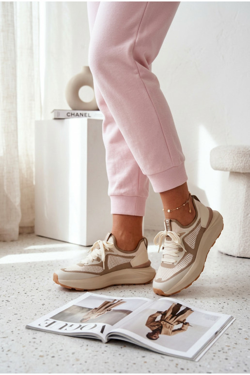 Turnschuhe Feminin Big Star TT274571 HI-POLY SYSTEM Beige