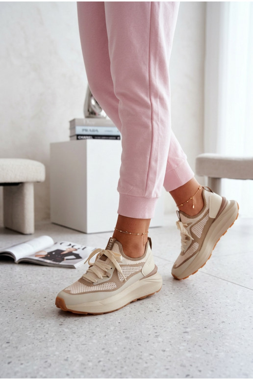 Turnschuhe Feminin Big Star TT274571 HI-POLY SYSTEM Beige