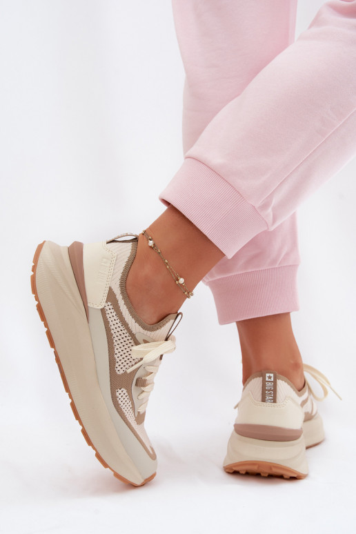 Turnschuhe Feminin Big Star TT274571 HI-POLY SYSTEM Beige