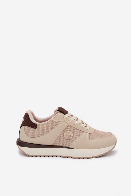 Sneakers Stilvollllschuhe Feminin mit einer Plattform Big Star TT274275 Beige