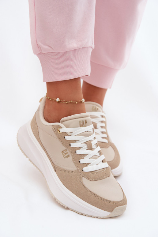 Sneakers Stilvollllschuhe Feminin mit einer Plattform GAP PENELOPE GPIN6155300049 Beige