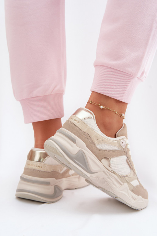 Sneakers Stilvollllschuhe Feminin mit einer Plattform GAP MARATHON GPIN6154923895 Beige