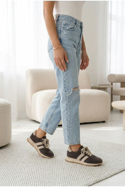 Damen Sneaker aus Kunstleder braune Farbe