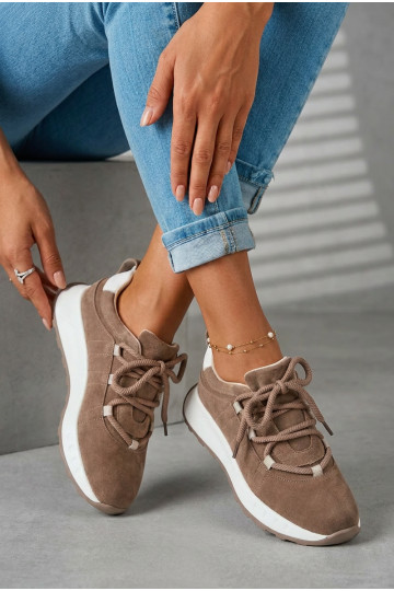 Damen Wildleder Sneakerschuhe Bemela braun 2