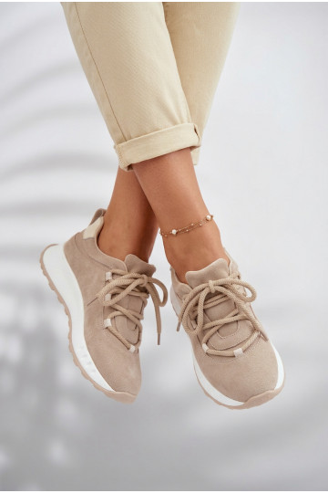 Damen Wildleder Sneakerschuhe Bemela sandfarben
