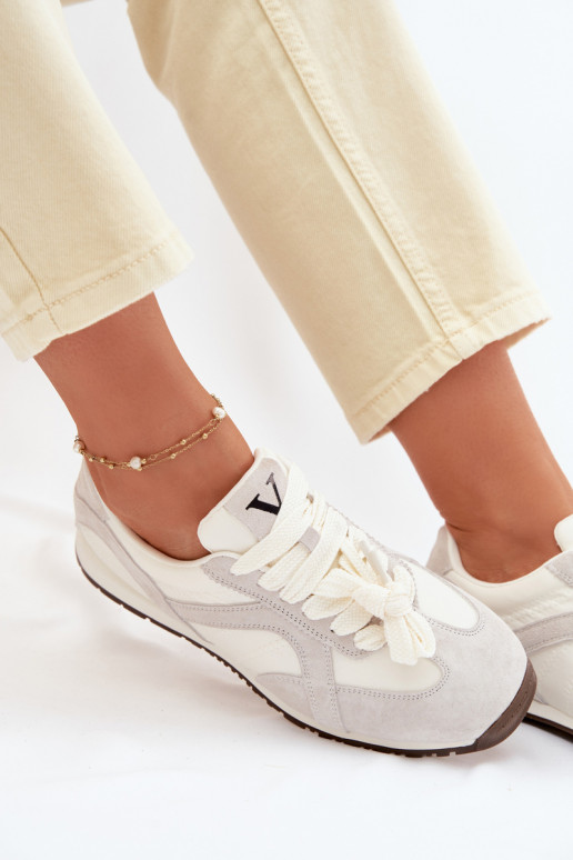 aus INildleder Sneakers Stilvollllschuhe Feminin Vinceza 86427 graue Farbe