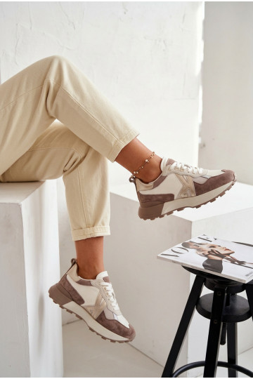 aus INildleder Sneakers Stilvollllschuhe Feminin Kobbo 66954 Beige 2