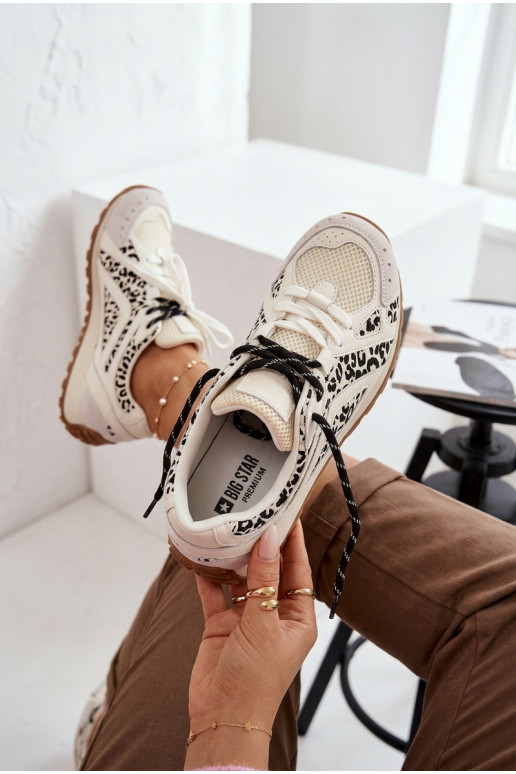 Haut aus INildleder Sneakers Stilvollllschuhe Feminin Big Star TT274548 Zueiße Farbe