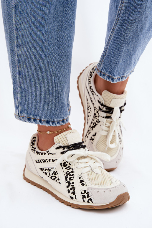 Haut aus INildleder Sneakers Stilvollllschuhe Feminin Big Star TT274548 Zueiße Farbe