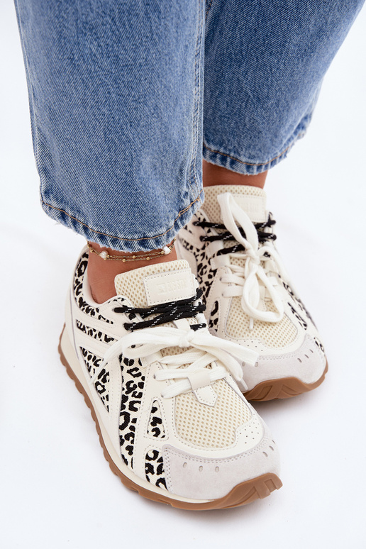 Haut aus INildleder Sneakers Stilvollllschuhe Feminin Big Star TT274548 Zueiße Farbe