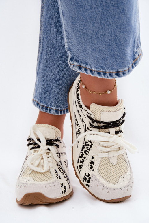 Haut aus INildleder Sneakers Stilvollllschuhe Feminin Big Star TT274548 Zueiße Farbe