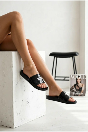 Hausschuhe Jugend LEVI'S VPOL0251S-2693 schZuarze Farbe mit Glanz 2