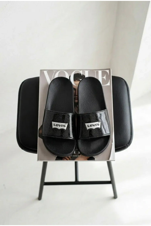 Hausschuhe Jugend LEVI'S VPOL0251S-2693 schZuarze Farbe mit Glanz