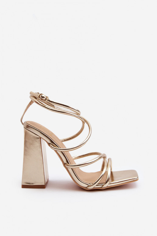 Modisch Sandalen mit hohen Absätzen goldene Farbe Josette