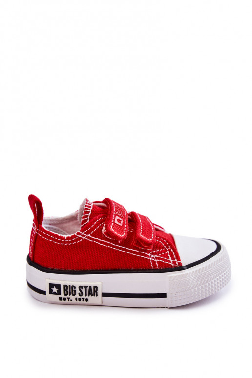 Kindisch  lässige Schuhe mit Klebeverschlüssen BIG STAR KK374082 rote Farbe