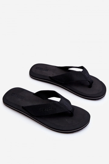 Herren Pantoletten im japanischen Stil Big Star LL174618 schwarz 2
