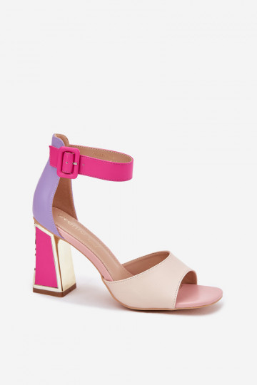 Eleganter Stil Damen-Sandalen mit hohen Absätzen Beige-pinke Farbe Rosazara 2