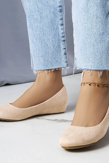 Beige Ballerinas mit...