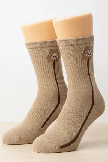 Beige warme Socken mit Bären Sella