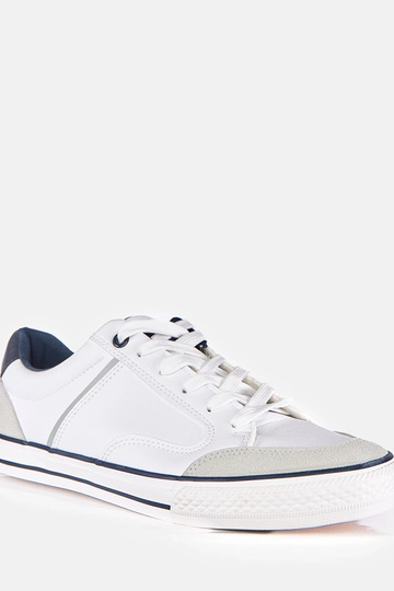 Weiße Herrensneaker mit dunkelblauen Einsätzen William
