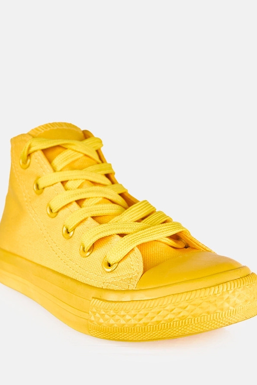 Gelbe Kinder-Sneaker über dem Knöchel...