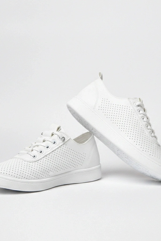 Weiße einlegbare perforierte Sneaker...