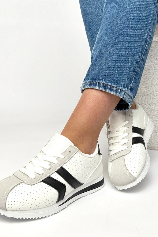 Weiß-schwarze Sportsneaker Camille
