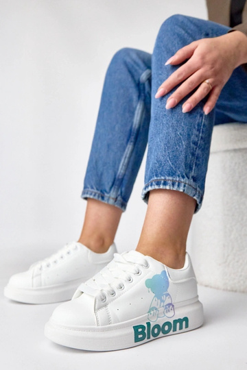 Weiße Sneakers mit Platform...