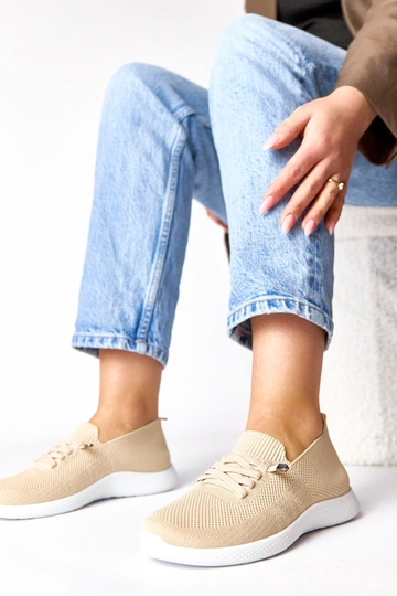 Sandfarbene Damen-Sneaker Léa