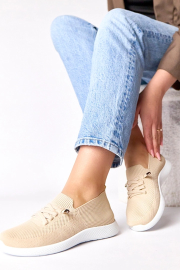 Sandfarbene Damen-Sneaker Léa 2