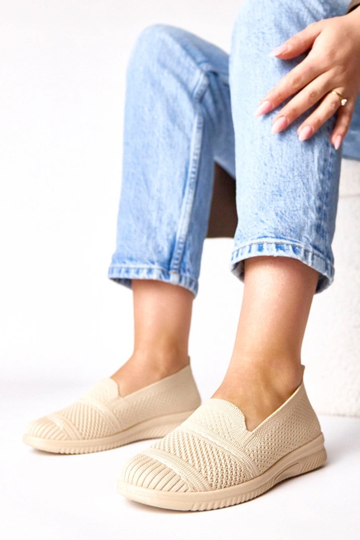 Sandfarbene Slip-On Stoff-Sneaker Noémie