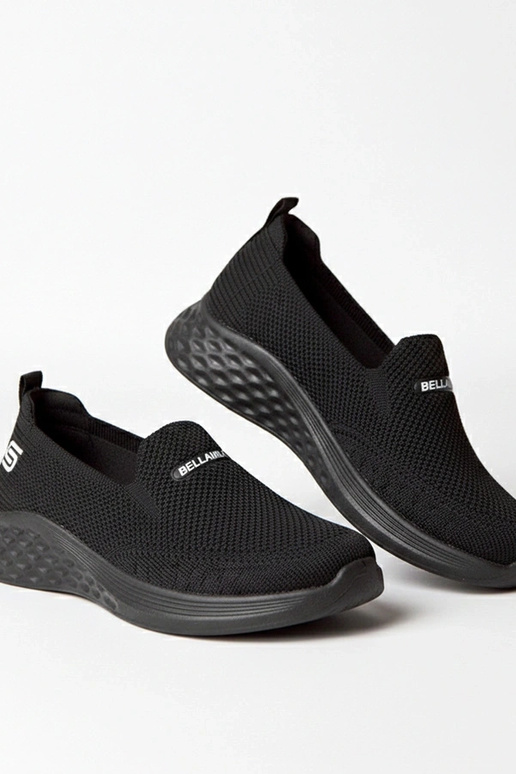 Schwarze textile Slip-On Sneakers Zoe