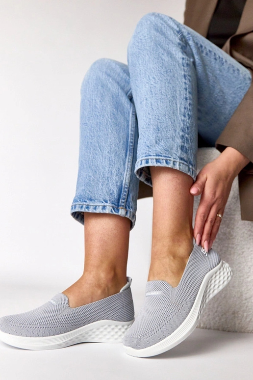 Graue textile Slip-On Sneakers Zoe