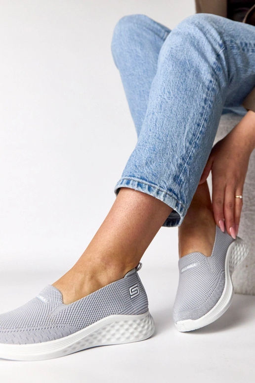 Graue textile Slip-On Sneakers Zoe