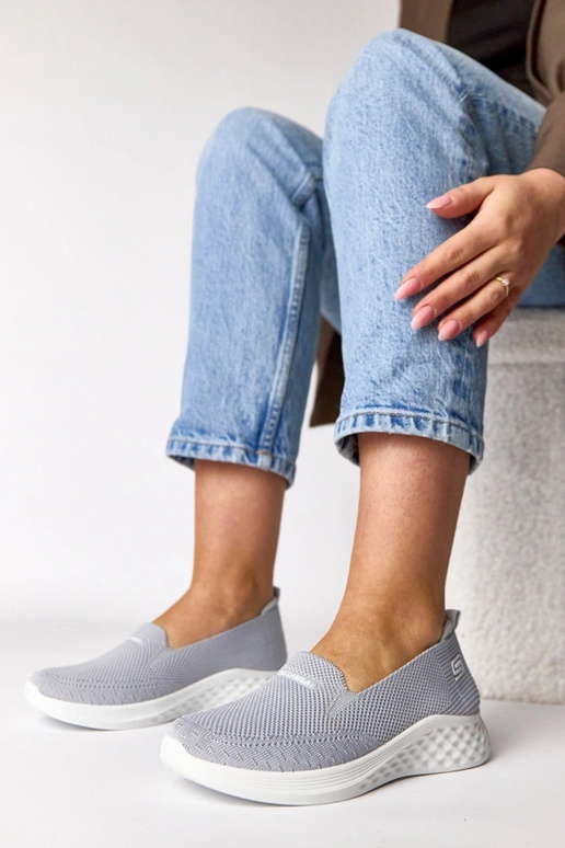 Graue textile Slip-On Sneakers Zoe