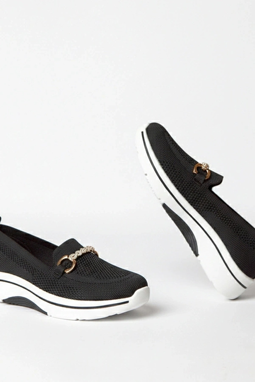 Schwarze textile Slip-On Sneakers mit...