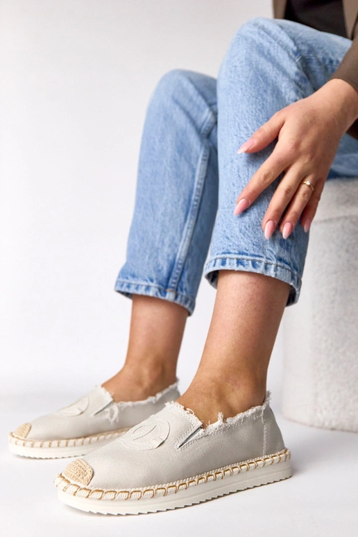 Graue Espadrilles mit Gummisohle Nadine