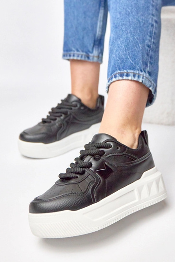 Schwarze Sportschuhe mit Plattform Alessandra 2