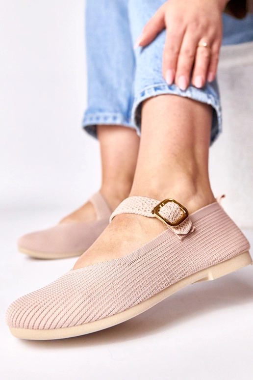 Rosafarbene textile Ballerinasandalen...