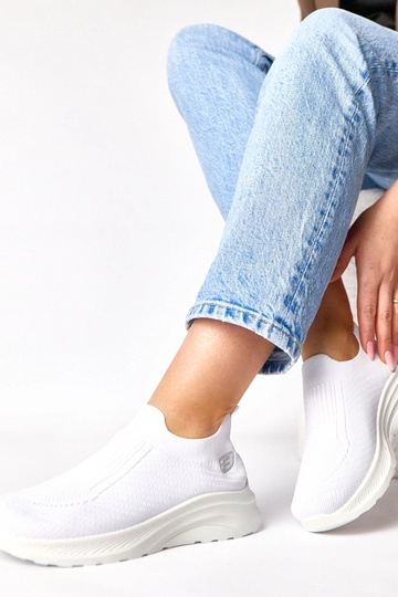 Weiße textile Slip-On Sportschuhe Gaia 2