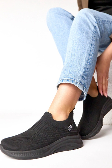 Schwarze textile Slip-On Sportschuhe Gaia 2