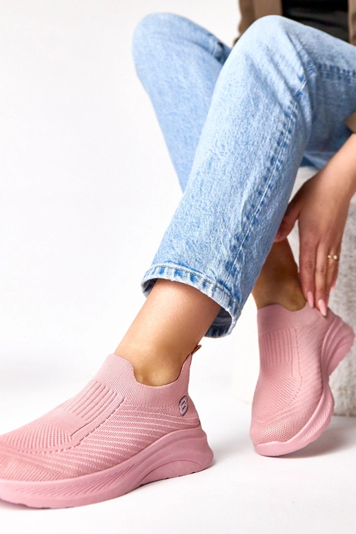 Rosafarbene textile Slip-On...